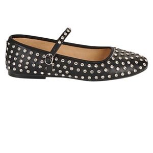 NWT House of Harlow 1960‎ Flashy rhinestone Mary-Jane Flats in Black - Size 7.5